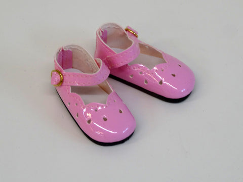 Scallop Mary Jane Shoes - Patent Taffy Pink