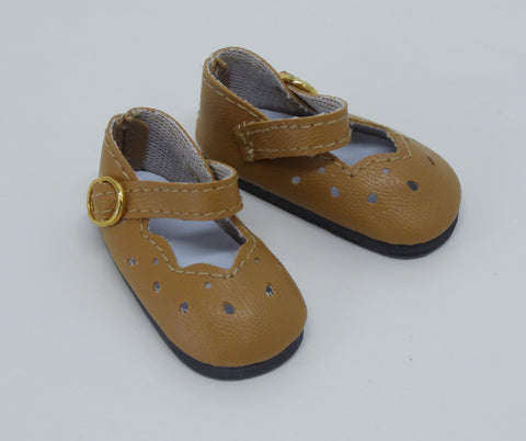 Scallop Mary Jane Shoes - Tan