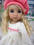 Tea Roses - dress, hat, tights & shoes for Little Darling Doll or 33cm BJD