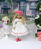 Tea Roses - dress, hat, tights & shoes for Little Darling Doll or 33cm BJD