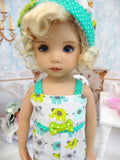 Tiny Elephant - romper, hat, socks & shoes for Little Darling Doll or 33cm BJD
