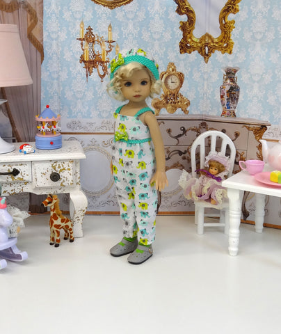 Tiny Elephant - romper, hat, socks & shoes for Little Darling Doll or 33cm BJD