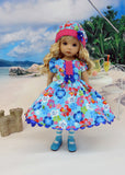 Tropic Hibiscus - dress, hat, tights & shoes for Little Darling Doll or other 33cm BJD