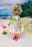 Tropical Pineapple - dress, tights & shoes for Little Darling Doll or 33cm BJD