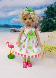 Tropical Pineapple - dress, tights & shoes for Little Darling Doll or 33cm BJD