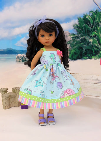 Underwater Treasures - dress & sandals for Little Darling Doll or 33cm BJD