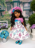 Up, Up & Away - dress, hat, tights & shoes for Little Darling Doll or 33cm BJD
