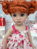 Valentine Flowers - dress, socks & shoes for Little Darling Doll or 33cm BJD