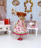 Valentine Flowers - dress, socks & shoes for Little Darling Doll or 33cm BJD