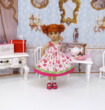 Valentine Flowers - dress, socks & shoes for Little Darling Doll or 33cm BJD
