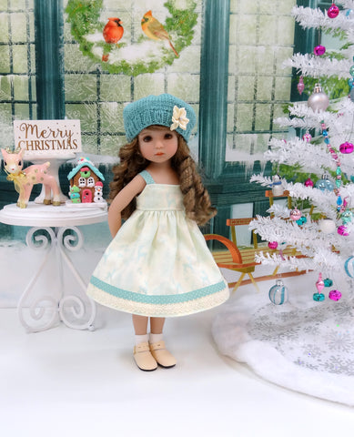 Vintage Reindeer - dress, knit hat, socks & shoes for Little Darling Doll or 33cm BJD