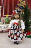 Waiting for Santa - dress, hat, tights & shoes for Little Darling Doll or 33cm BJD
