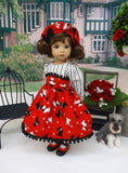 Walk a Scottie - dress, hat, tights & shoes for Little Darling Doll or 33cm BJD
