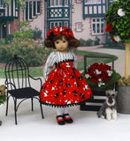 Walk a Scottie - dress, hat, tights & shoes for Little Darling Doll or 33cm BJD