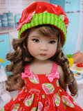 Watermelon Patch - dress, hat, tights & shoes for Little Darling Doll or 33cm BJD