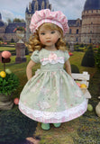 Wee Garden Bunny - dress, hat, tights & shoes for Little Darling Doll or 33cm BJD