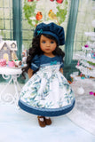 Winter Mistletoe - dress, hat, tights & shoes for Little Darling Doll or 33cm BJD