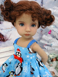 Winter Penguin - dress, tights & shoes for Little Darling Doll or 33cm BJD