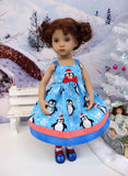 Winter Penguin - dress, tights & shoes for Little Darling Doll or 33cm BJD
