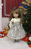 Winter Pines - dress, tights & shoes for Little Darling Doll or 33cm BJD