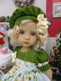 Winter Poinsettia - dress, hat, tights & shoes for Little Darling Doll or 33cm BJD