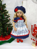 Winter Trees - dress, hat, socks & shoes for Little Darling Doll or 33cm BJD