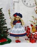 Winter Trees - dress, hat, socks & shoes for Little Darling Doll or 33cm BJD