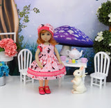 Wonderland Silhouettes - dress, hat, tights & shoes for Little Darling Doll or 33cm BJD