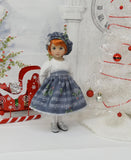 Yuletide Carols - dress, hat, tights & shoes for Little Darling Doll or 33cm BJD