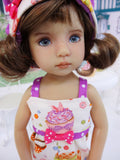 Yummy Cupcakes - romper, hat, socks & shoes for Little Darling Doll or 33cm BJD