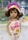Yummy Cupcakes - romper, hat, socks & shoes for Little Darling Doll or 33cm BJD