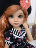Paris Rose - Dress, beret, bloomers, tights & shoes for 18" Liz Frost BJD