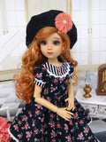 Paris Rose - Dress, beret, bloomers, tights & shoes for 18" Liz Frost BJD