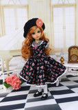 Paris Rose - Dress, beret, bloomers, tights & shoes for 18" Liz Frost BJD