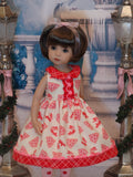 50's Reindeer - dress, tights & shoes for Little Darling Doll or 33cm BJD