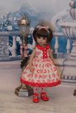 50's Reindeer - dress, tights & shoes for Little Darling Doll or 33cm BJD