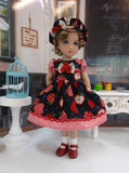 A is for Apple - dress, hat, socks & shoes for Little Darling Doll or 33cm BJD