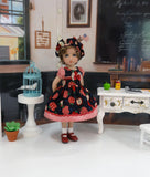 A is for Apple - dress, hat, socks & shoes for Little Darling Doll or 33cm BJD