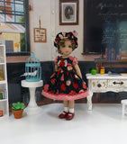 A is for Apple - dress, hat, socks & shoes for Little Darling Doll or 33cm BJD