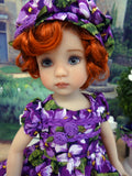 African Violet - dress, hat, tights & shoes for Little Darling Doll or other 33cm BJD