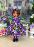 African Violet - dress, hat, tights & shoes for Little Darling Doll or other 33cm BJD
