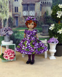 African Violet - dress, hat, tights & shoes for Little Darling Doll or other 33cm BJD