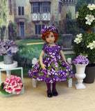 African Violet - dress, hat, tights & shoes for Little Darling Doll or other 33cm BJD