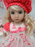All Atwitter - dress, hat, tights & shoes for Little Darling Doll or 33cm BJD