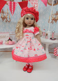 All Atwitter - dress, hat, tights & shoes for Little Darling Doll or 33cm BJD