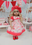 All Atwitter - dress, hat, tights & shoes for Little Darling Doll or 33cm BJD