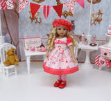 All Atwitter - dress, hat, tights & shoes for Little Darling Doll or 33cm BJD