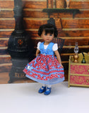 Alpen Haus - dirndl ensemble with tights & shoes for Little Darling Doll or 33cm BJD