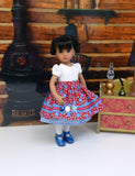 Alpen Haus - dirndl ensemble with tights & shoes for Little Darling Doll or 33cm BJD