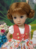 Alpen Rose - dirndl ensemble with tights & boots for Little Darling Doll or 33cm BJD